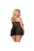 ♥ 838-Bab-1 Babydoll & Tanga Schwarz Size Plus von Obsessive Size Plus ♥