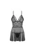 ♥ 838-Bab-1 Babydoll & Tanga Schwarz Size Plus von Obsessive Size Plus ♥