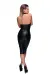 ♥ Schwarzes Powerwetlook Bleistiftkleid F160 von Noir Handmade Muse Collection ♥