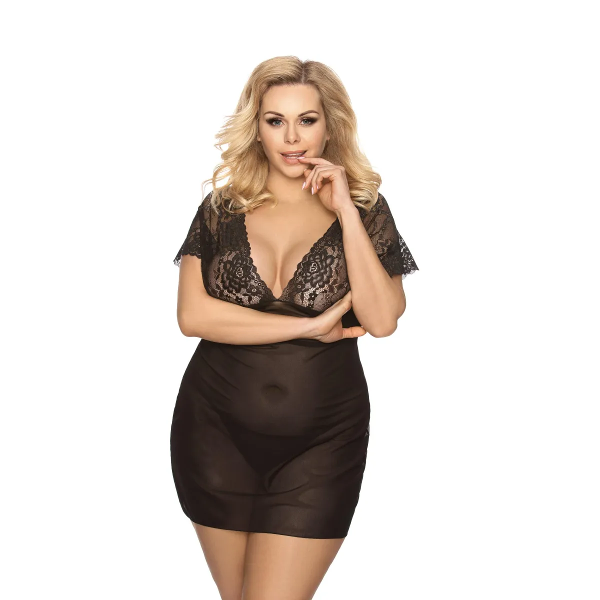 Schwarzes Chemise Marina von Anais Apparel Plus Size | Fesselliebe.de