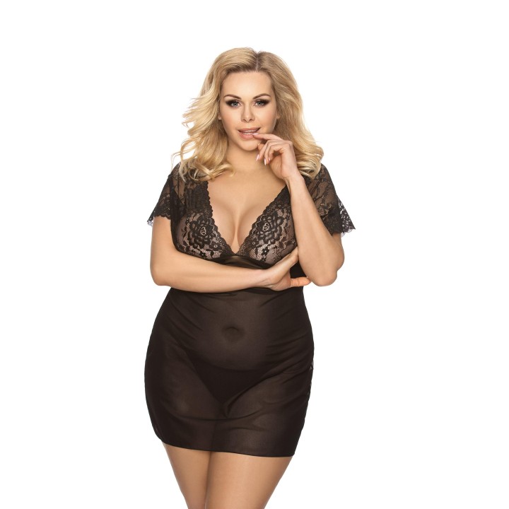 Schwarzes Chemise Marina von Anais Apparel Plus Size | Fesselliebe.de