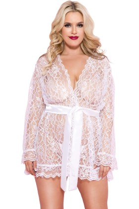 ♥ Blumendesign Spitzen-Robe in Übergröße ♥ kaufen | Fesselliebe