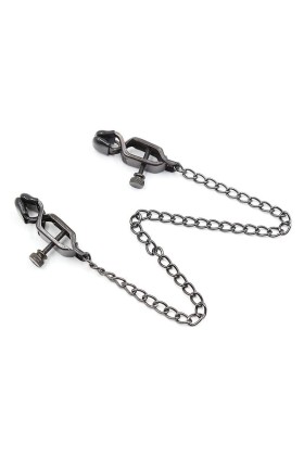 Metallklemmen mit Schwarzer Kette von Ohmama Fetish kaufen | Fesselliebe
