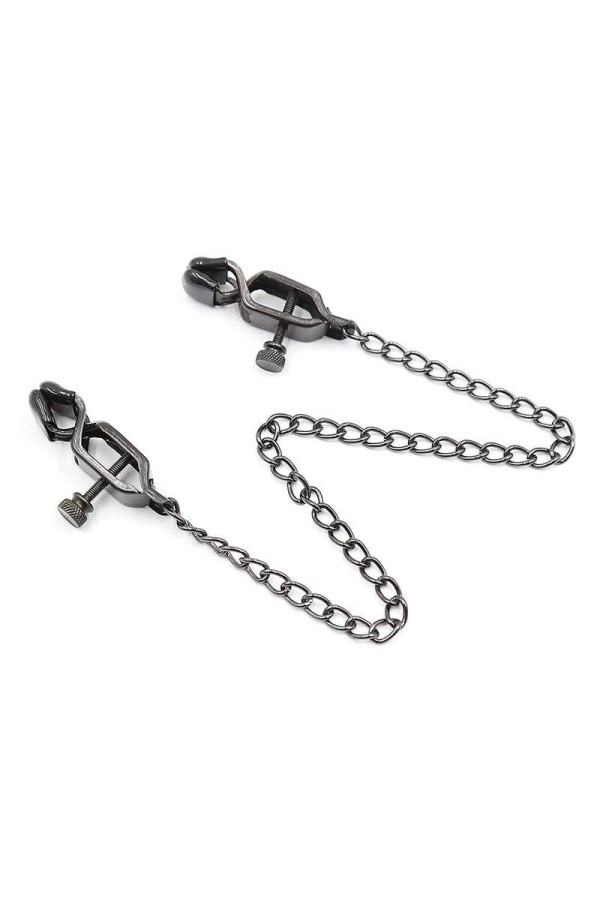 Metallklemmen mit Schwarzer Kette von Ohmama Fetish kaufen | Fesselliebe