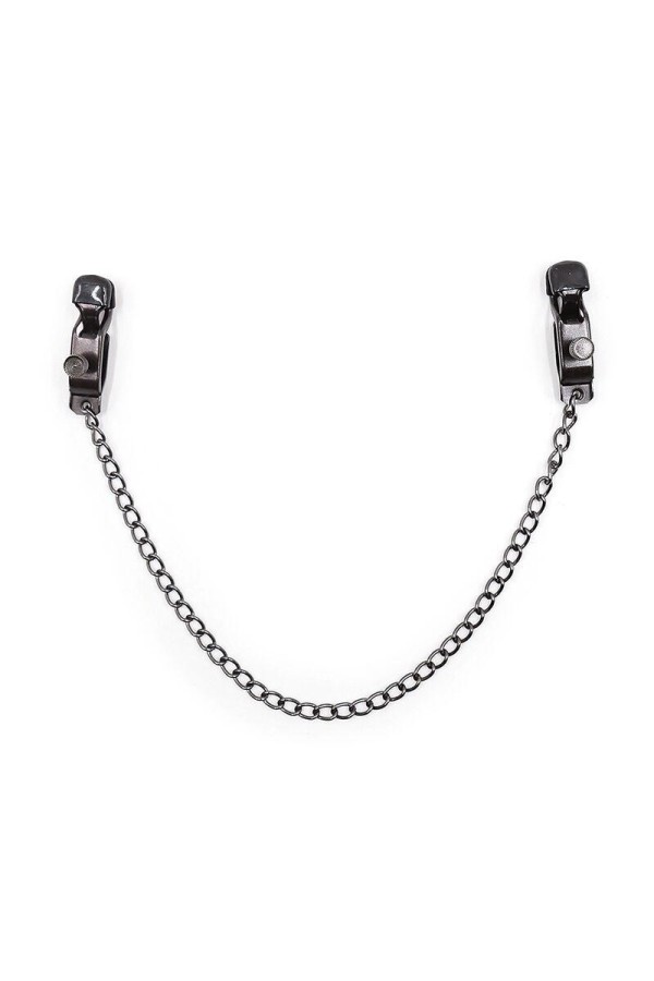 Metallklemmen mit Schwarzer Kette von Ohmama Fetish kaufen | Fesselliebe
