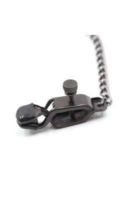 Metallklemmen mit Schwarzer Kette von Ohmama Fetish kaufen | Fesselliebe