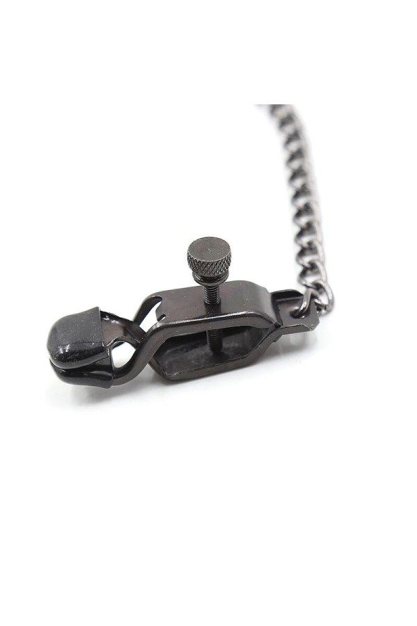Metallklemmen mit Schwarzer Kette von Ohmama Fetish kaufen | Fesselliebe