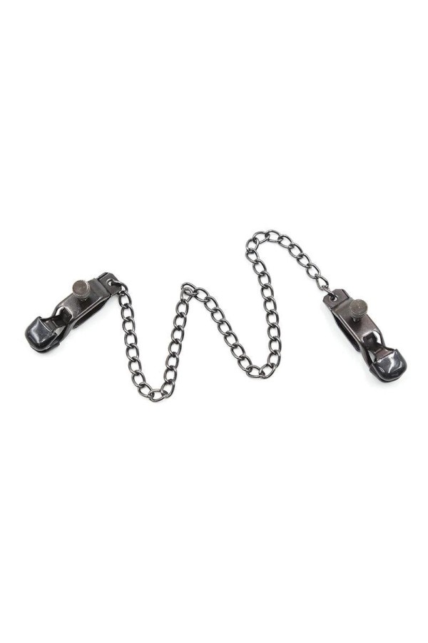 Metallklemmen mit Schwarzer Kette von Ohmama Fetish kaufen | Fesselliebe
