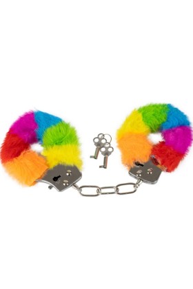 Handschellen aus Metall mit Regenbogengefüttert von Spencer & Fletwood kaufen | Fesselliebe
