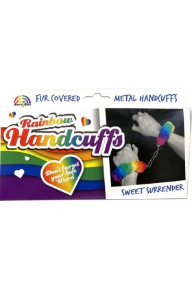 Handschellen aus Metall mit Regenbogengefüttert von Spencer & Fletwood kaufen | Fesselliebe