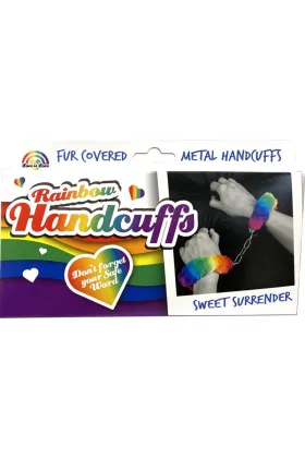 SPENCER & FLEETWOOD - HANDSCHELLEN AUS METALL MIT REGENBOGENGEFÜTTERT