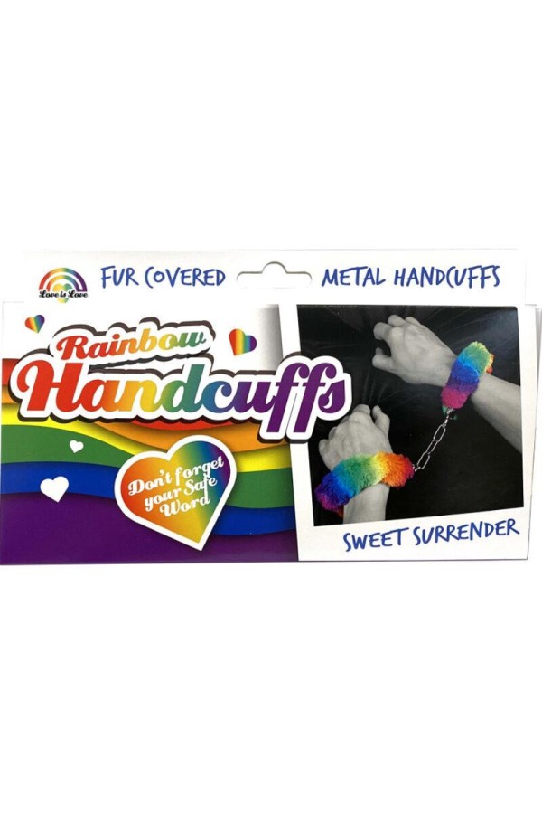 Handschellen aus Metall mit Regenbogengefüttert von Spencer & Fletwood kaufen | Fesselliebe