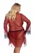 ♥ Dunkelroter Morgenrock mit Spitze Aa052931 von Anais Apparel Plus Size ♥