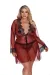 ♥ Dunkelroter Morgenrock mit Spitze Aa052931 von Anais Apparel Plus Size ♥