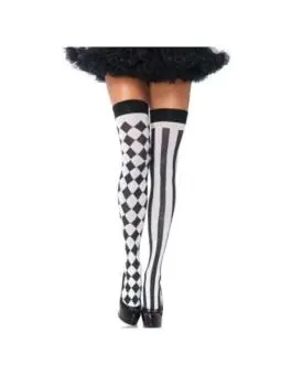 Schwarz/Weiße Arlequin Hohe Socken von Leg Avenue Hosiery kaufen - Fesselliebe