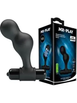 Schwarzer Silikon-Vibrator-Analstecker von Mr Play kaufen - Fesselliebe