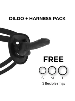 Harness + Silikon biegsamer Dildo schwarz 13 cm von Cock Miller kaufen - Fesselliebe