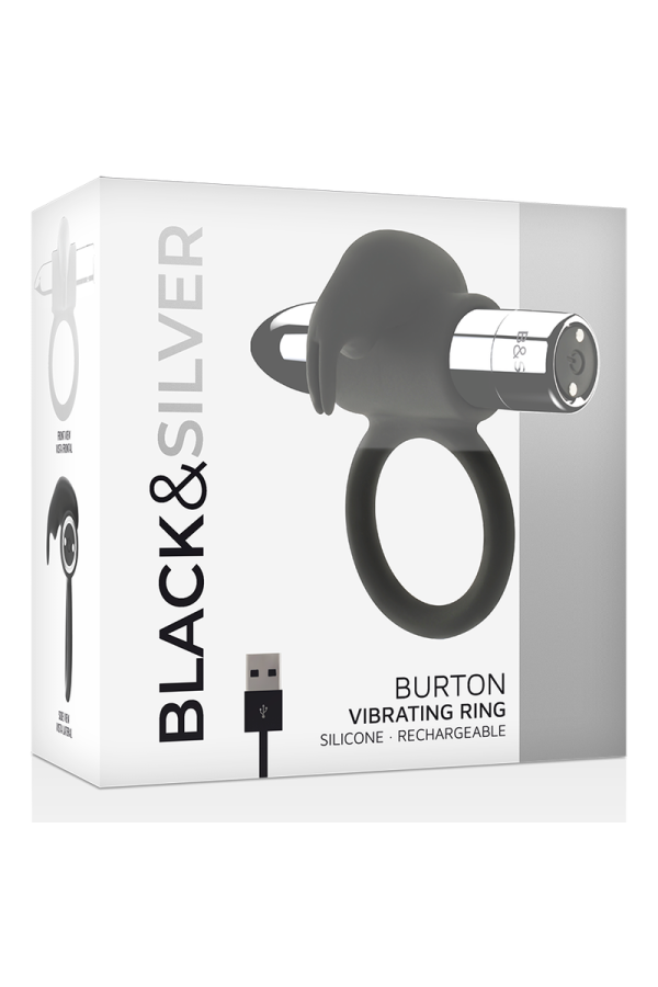 Burton wiederaufladbarer Ring 10 Vibrationsmodi von Black&Silver kaufen | Fesselliebe