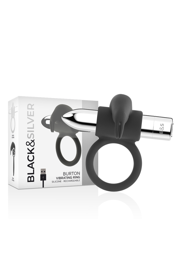 Burton wiederaufladbarer Ring 10 Vibrationsmodi von Black&Silver kaufen | Fesselliebe
