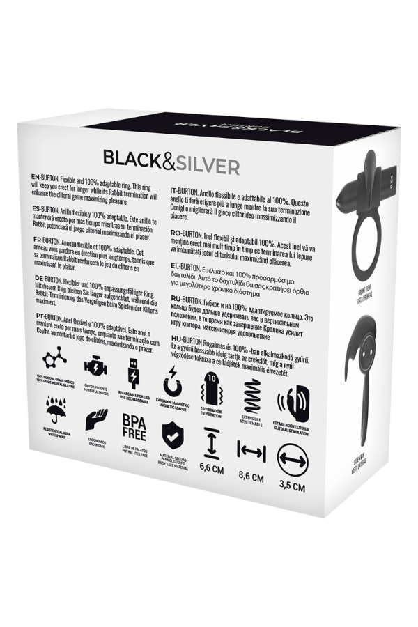 Burton Ring 10 Vibrationsmodi Schwarz von Black&Silver kaufen | Fesselliebe