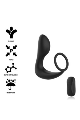 Analmassager mit Fernbedienung, wiederaufladbares Silikon Schwarz von Black&Silver kaufen | Fesselliebe