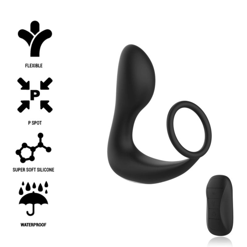 Analmassager mit Fernbedienung, wiederaufladbares Silikon Schwarz von Black&Silver kaufen | Fesselliebe