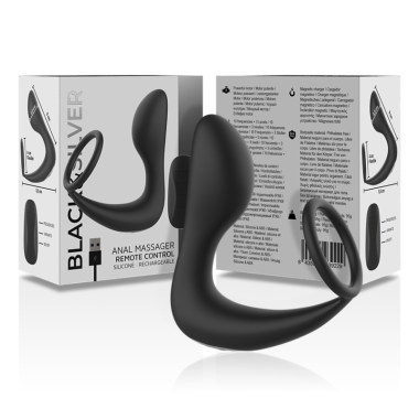 Analmassager mit Fernbedienung, wiederaufladbares Silikon Schwarz von Black&Silver kaufen | Fesselliebe