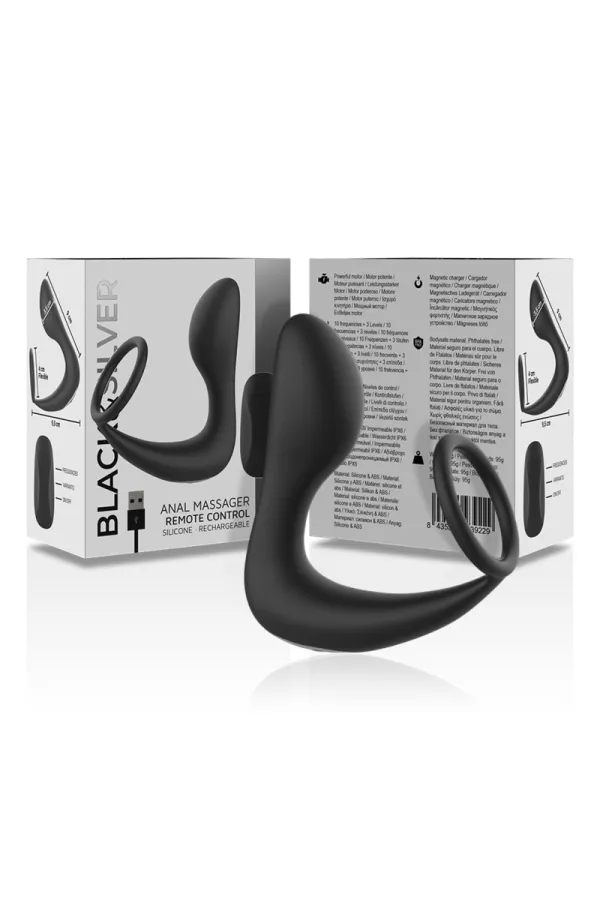 Analmassager mit Fernbedienung, Wiederaufladbares Silikon Schwarz von Black&Silver kaufen - Fesselliebe