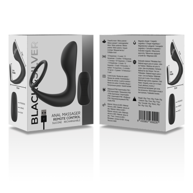 Analmassager mit Fernbedienung, wiederaufladbares Silikon Schwarz von Black&Silver kaufen | Fesselliebe