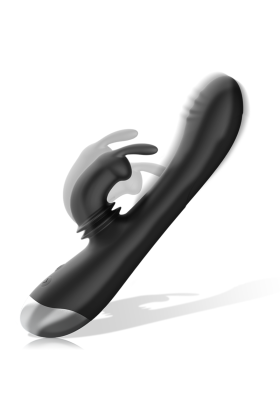 Dj. Adam wiederaufladbarer Silikon-Kaninchen-Stimulator Schwarz von Black&Silver kaufen | Fesselliebe