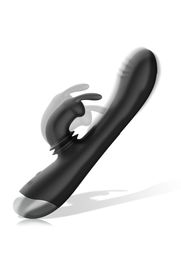 Dj. Adam wiederaufladbarer Silikon-Kaninchen-Stimulator Schwarz von Black&Silver kaufen | Fesselliebe