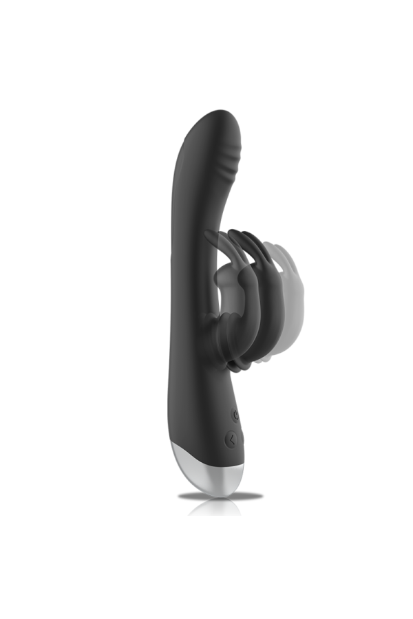 Dj. Adam wiederaufladbarer Silikon-Kaninchen-Stimulator Schwarz von Black&Silver kaufen | Fesselliebe