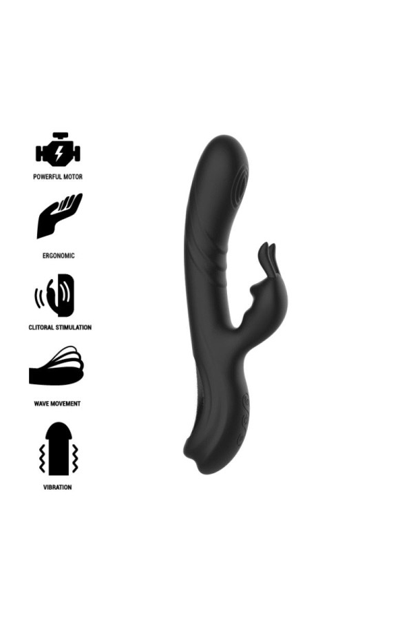 Jamie wiederaufladbarer Silikon-Kaninchenstimulator Schwarz von Black&Silver kaufen | Fesselliebe