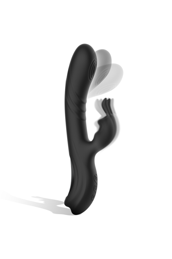 Jamie wiederaufladbarer Silikon-Kaninchenstimulator Schwarz von Black&Silver kaufen | Fesselliebe