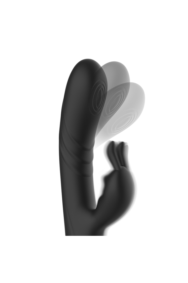 Jamie wiederaufladbarer Silikon-Kaninchenstimulator Schwarz von Black&Silver kaufen | Fesselliebe