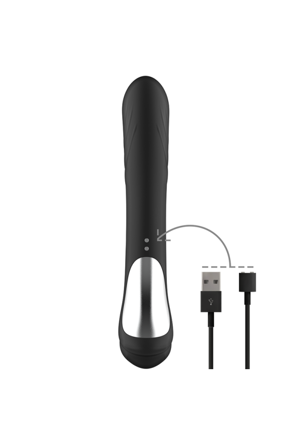 Jamie wiederaufladbarer Silikon-Kaninchenstimulator Schwarz von Black&Silver kaufen | Fesselliebe