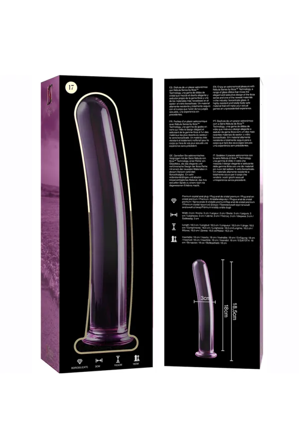 Modell 17 Dildo Borosilikatglas 18,5 X 3 cm Rosa von Nebula Series By Ibiza