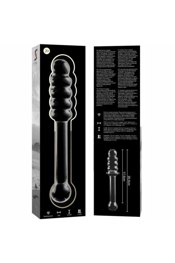 Modell 20 Dildo Borosilikatglas Klar 20.5 cm -O- 3 cm von Nebula Series By Ibiza