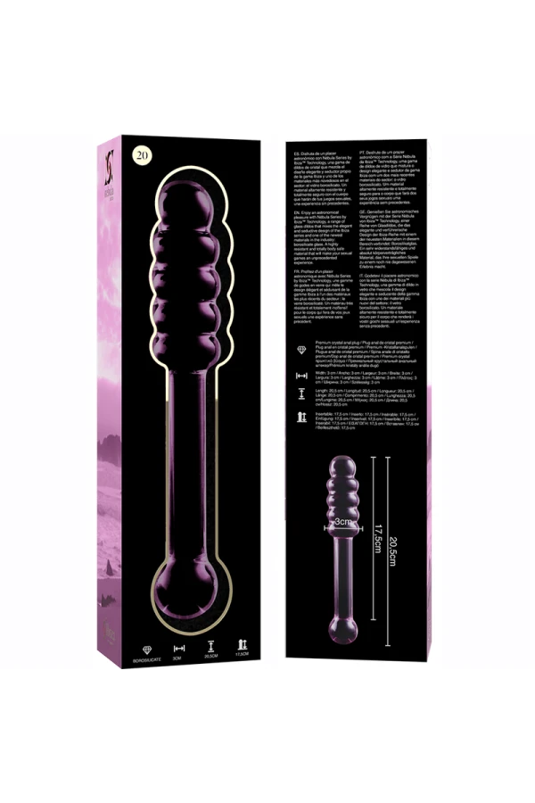 Modell 20 Dildo Borosilikatglas Rosa 20.5 cm -O- 3 cm von Nebula Series By Ibiza