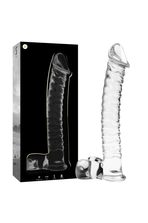 Modell 23 Dildo Borosilikatglas Klar 21.5 cm -O- 4 cm von Nebula Series By Ibiza