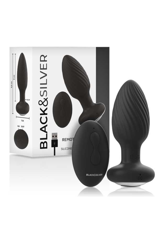 Wells Plug Silikon Anal Rotator mit Fernbedienung von Black&Silver kaufen | Fesselliebe