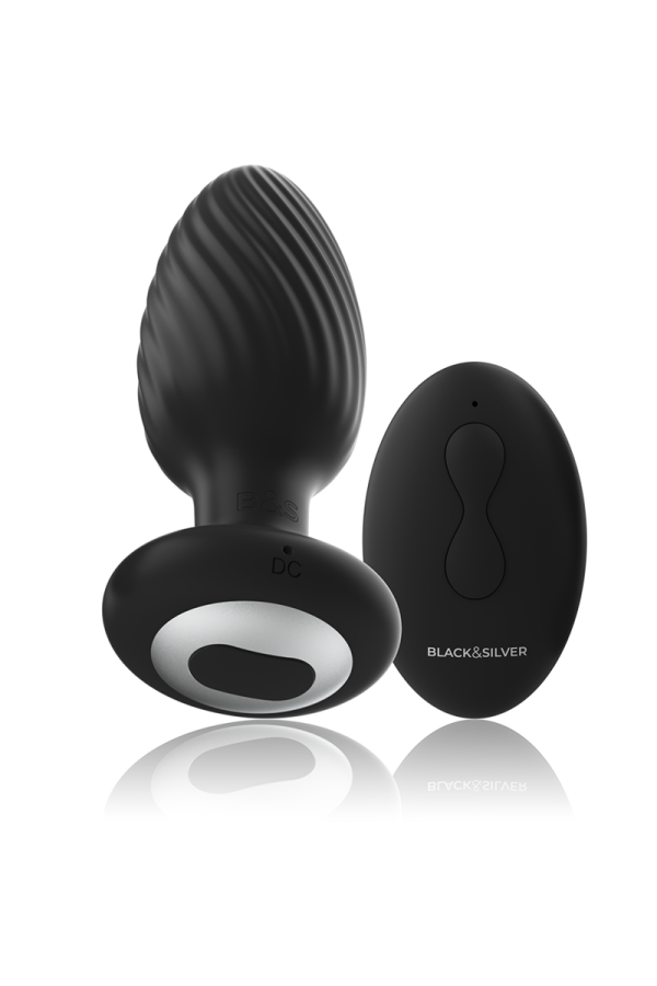 Wells Plug Silikon Anal Rotator mit Fernbedienung von Black&Silver kaufen | Fesselliebe