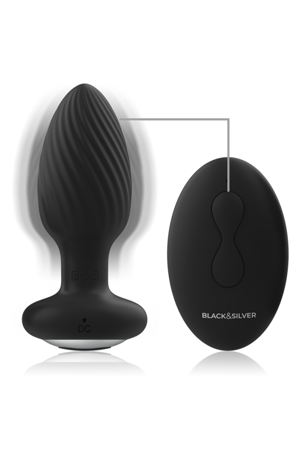 Wells Plug Silikon Anal Rotator mit Fernbedienung von Black&Silver kaufen | Fesselliebe