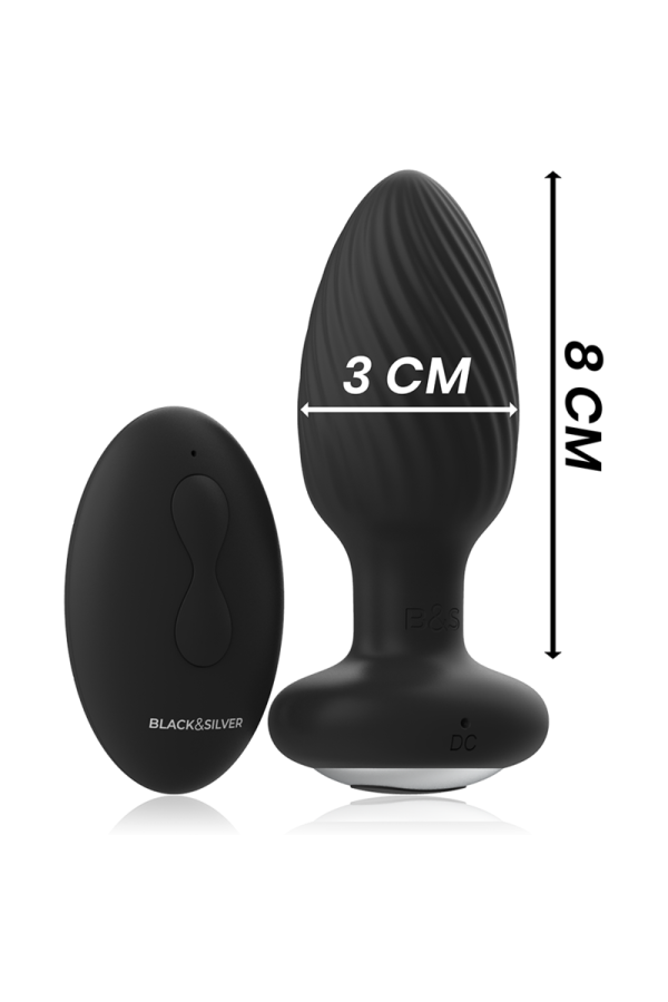 Wells Plug Silikon Anal Rotator mit Fernbedienung von Black&Silver kaufen | Fesselliebe