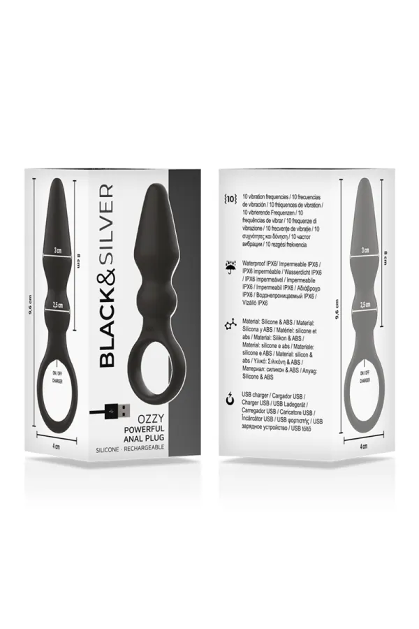 Black&Silver - Ozzy Leistungsstarker Silikon-Analsplug von Black&Silver