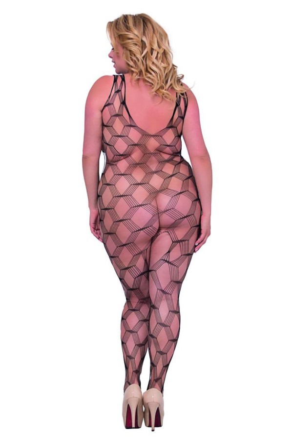 Schwarzes Netz-Catsuit Ouvert 6254, Bodystocking von Softline Plus Size kaufen | Fesselliebe