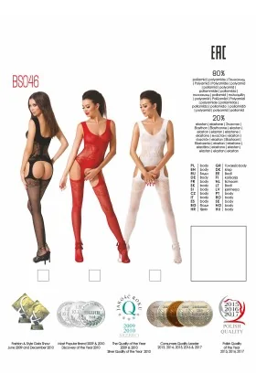 Roter Ouvert Bodystocking Bs046 von Passion