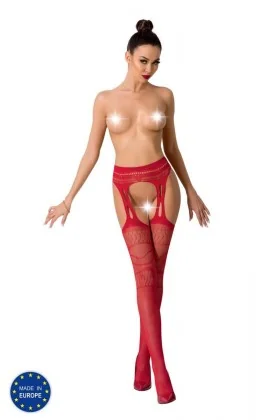 Ouvert Strumpfhose S020 Rot von Passion Erotic Line