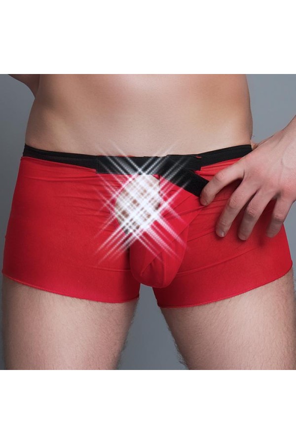 Hemd-Boxer-Set Mc/9039 aus Weiss-Rotem Tüll Für Herren kaufen | Fesselliebe
