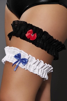 Breites Schwarzes Strumpfband M/1066 Playful Ola mit Roter Schleife von Andalea Dessous kaufen | Fesselliebe